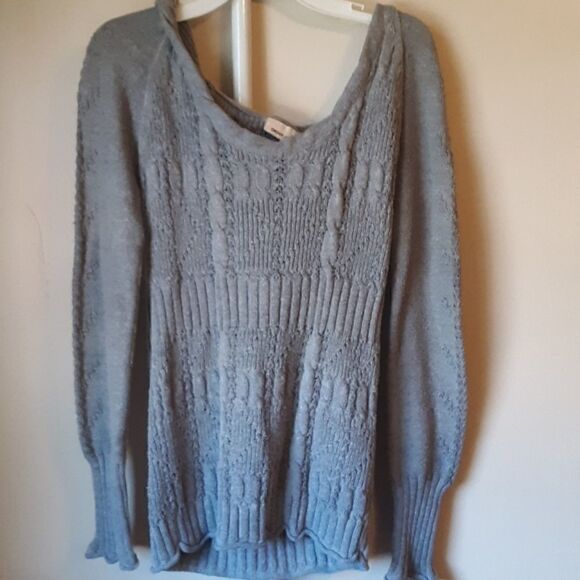 DKNY Y2K 90'S VINTAGE GREY HOODED KNIT SWEATER S - Picture 1 of 4